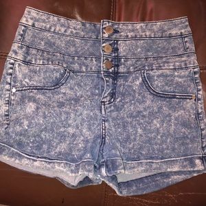 high wasted denim shorts